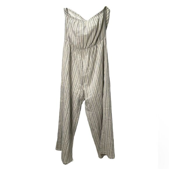 Altar’d State Linen Blend Striped Jumpsuit Size M - Picture 2 of 8